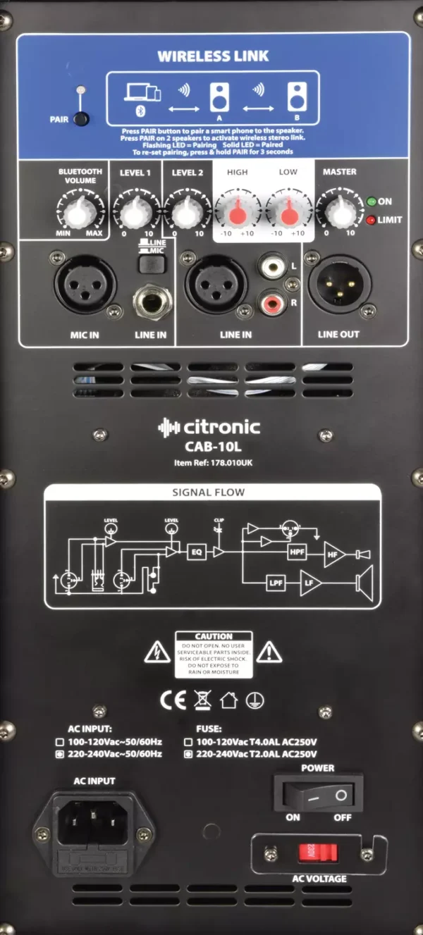Citronic CAB Series Active Cabinets With BT Link 10" 220W - Image 5