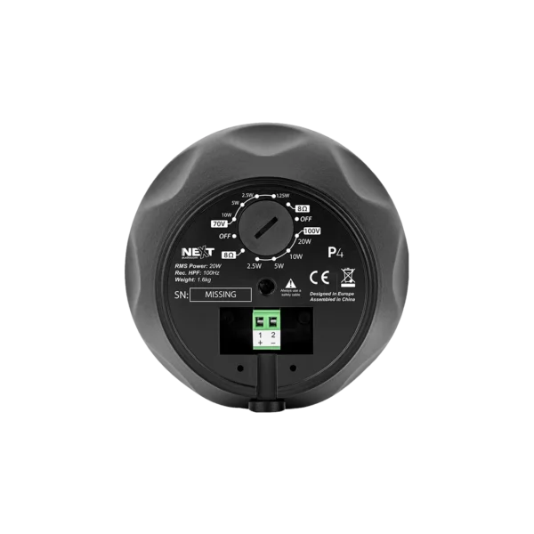 Next Audiocom P4 4" PENDANT SPEAKER, BLACK [100V|8?] - Image 2