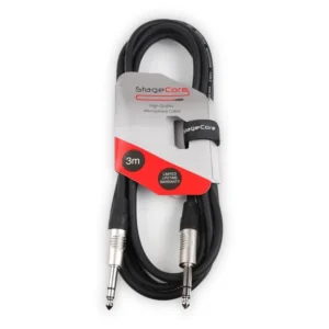 StageCore CORE 161 Stereo Jack Plug, Professional Audio Cable - Includes Hook and Loop Tie
