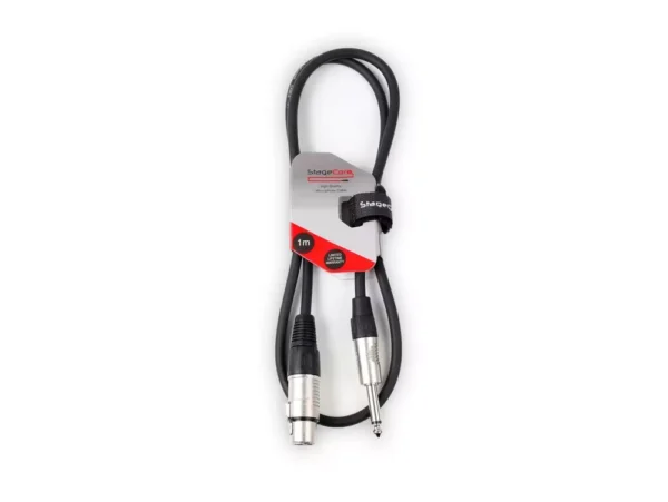 StageCore CORE 300 Female XLR Mono Jack Connector, Professional Audio Cable, Includes Hook and Loop Tie