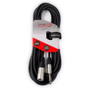StageCore CORE 301 Male XLR Mono Jack Plug, Professional Audio Cable - Includes Hook and Loop Tie