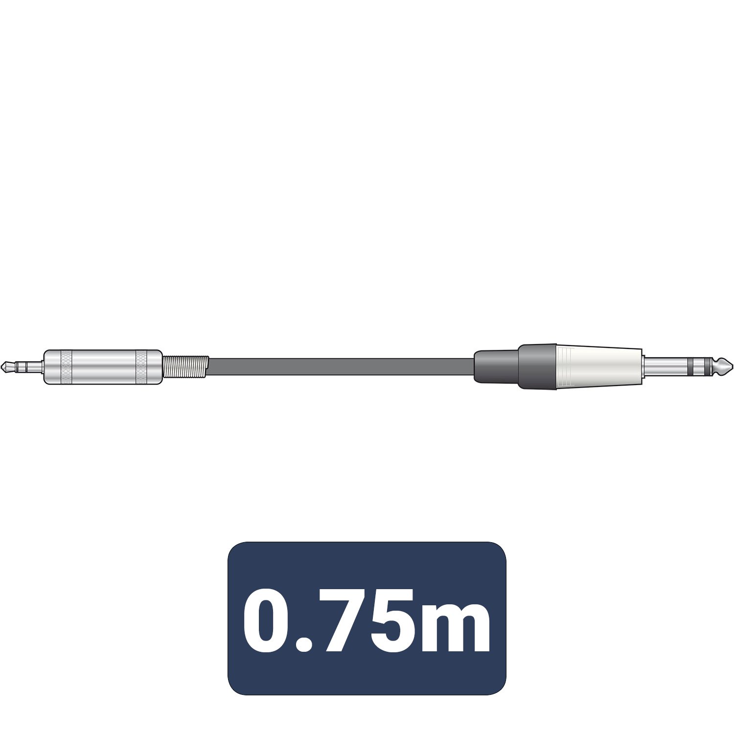 Citronic Classic Audio Leads 6.3mm TRS Jack Plug - 3.5mm TRS Jack Plug S6-3J075