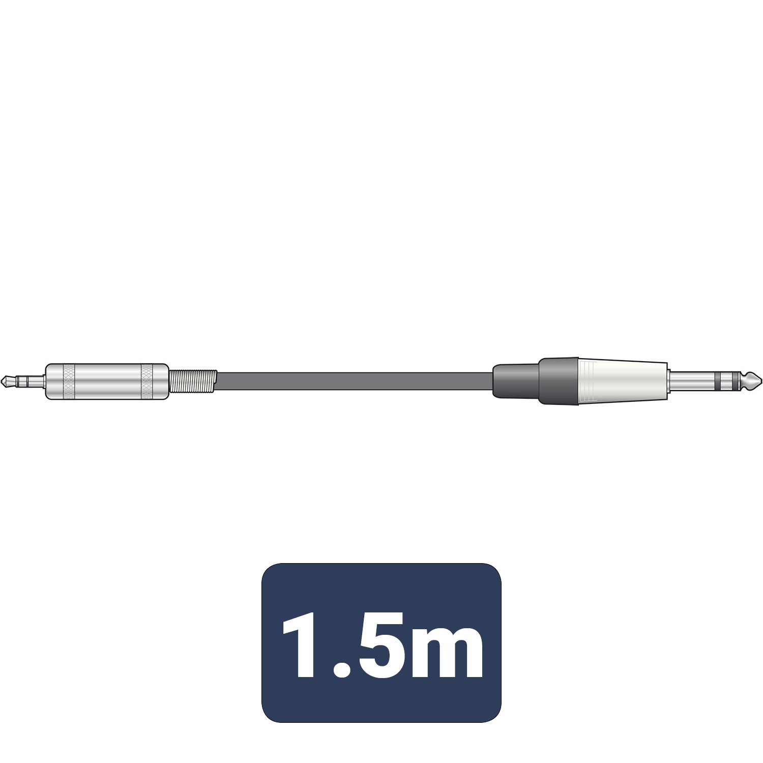 Citronic Classic Audio Leads 6.3mm TRS Jack Plug - 3.5mm TRS Jack Plug S6-3J150