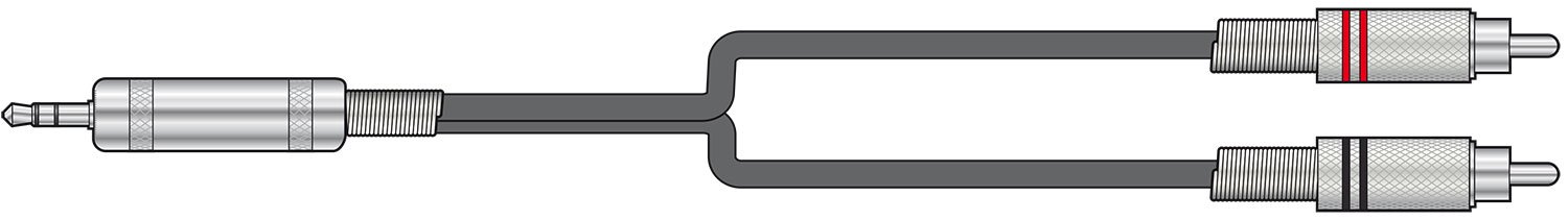 citronic classic audio leads 3.5mm trs jack plug – 2 x rca plugs s3j-2r150 Citronic Classic Audio Leads 3.5mm TRS Jack Plug - 2 x RCA Plugs S3J-2R150 - Image 2