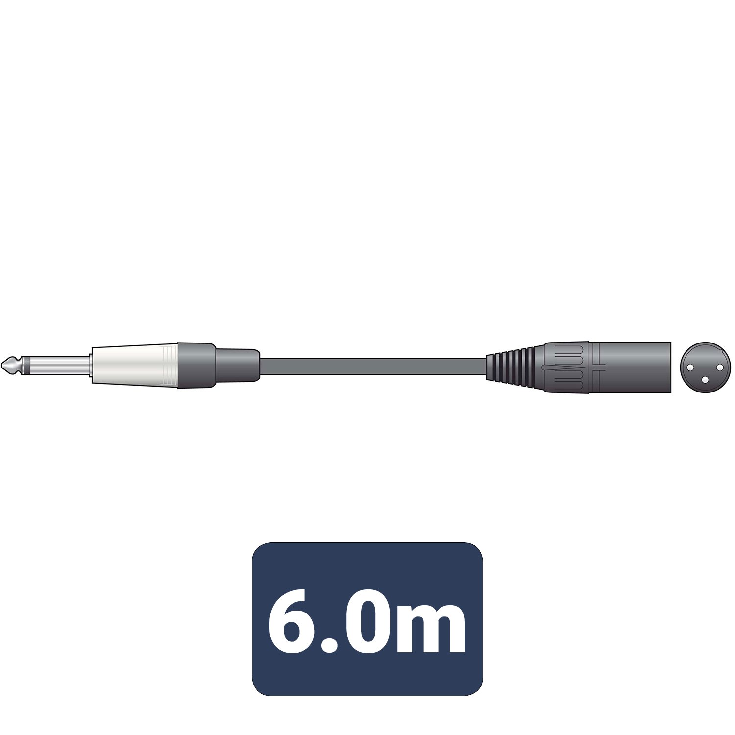Citronic Classic Audio Leads 6.3mm Mono Jack Plug - XLR Male M6J-XM600