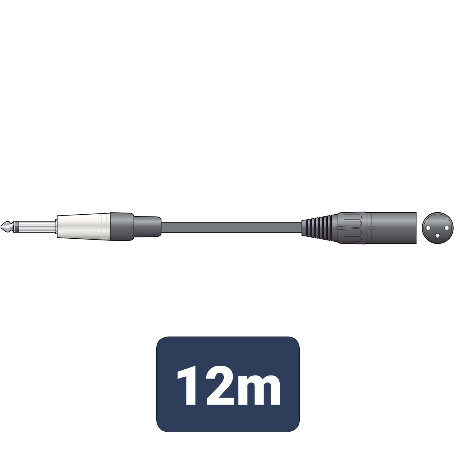 Citronic Classic Audio Leads 6.3mm Mono Jack Plug - XLR Male M6J-XM1200