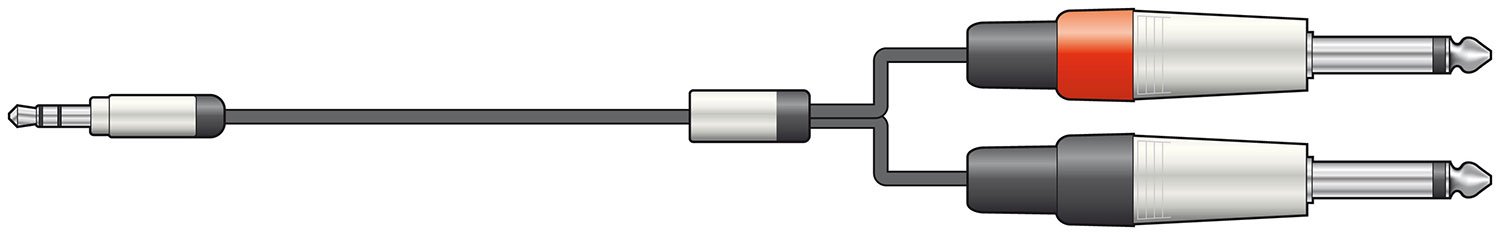 Citronic Classic Audio Leads 3.5mm Stereo Jack Plug - 2 x 6.3mm Mono Jack Plugs S3J-26J150
