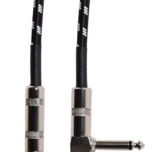 Citronic Classic Retro Braided Guitar Leads 6.3mm Right Angled Mono Jack Plug - 6.3mm Mono Jack Plug