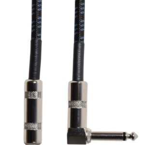 Citronic Classic Retro Braided Guitar Leads 6.3mm Right Angled Mono Jack Plug - 6.3mm Mono Jack Plug