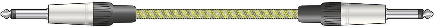 Citronic Classic Retro Braided Guitar Leads 6.3mm Mono Jack Plug - 6.3mm Mono Jack Plug