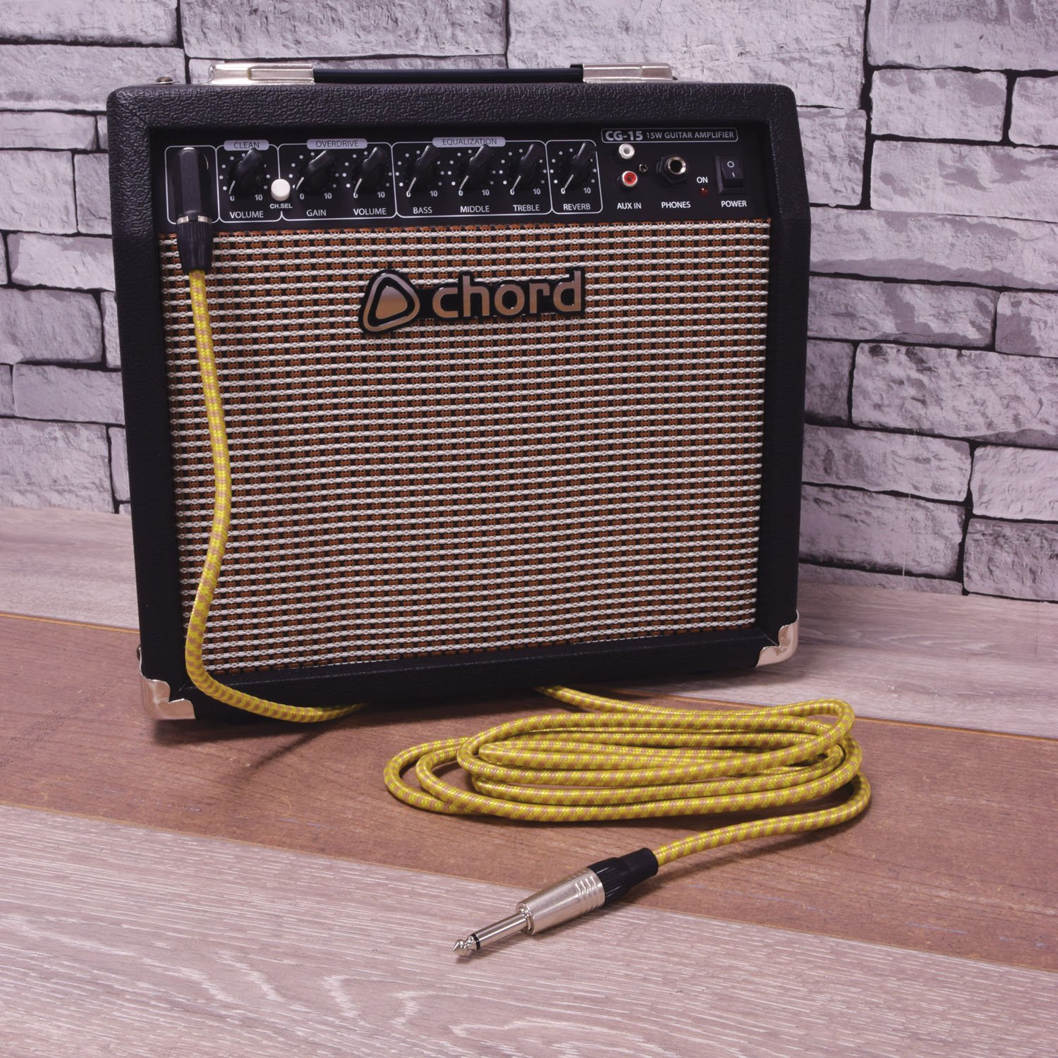 Citronic Classic Retro Braided Guitar Leads 6.3mm Right Angled Mono Jack Plug - 6.3mm Mono Jack Plug