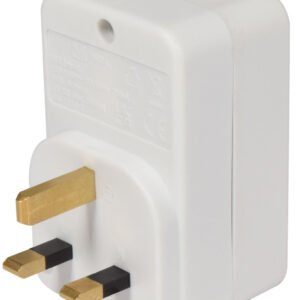 Mercury Plug Through UK Mains Adaptor with USB A and PD fast charging USB C Port