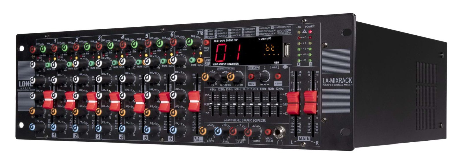 Lone Audio Multimedia Powered Mixer 8 channels Lone Audio Multimedia Powered Mixer 8 channels