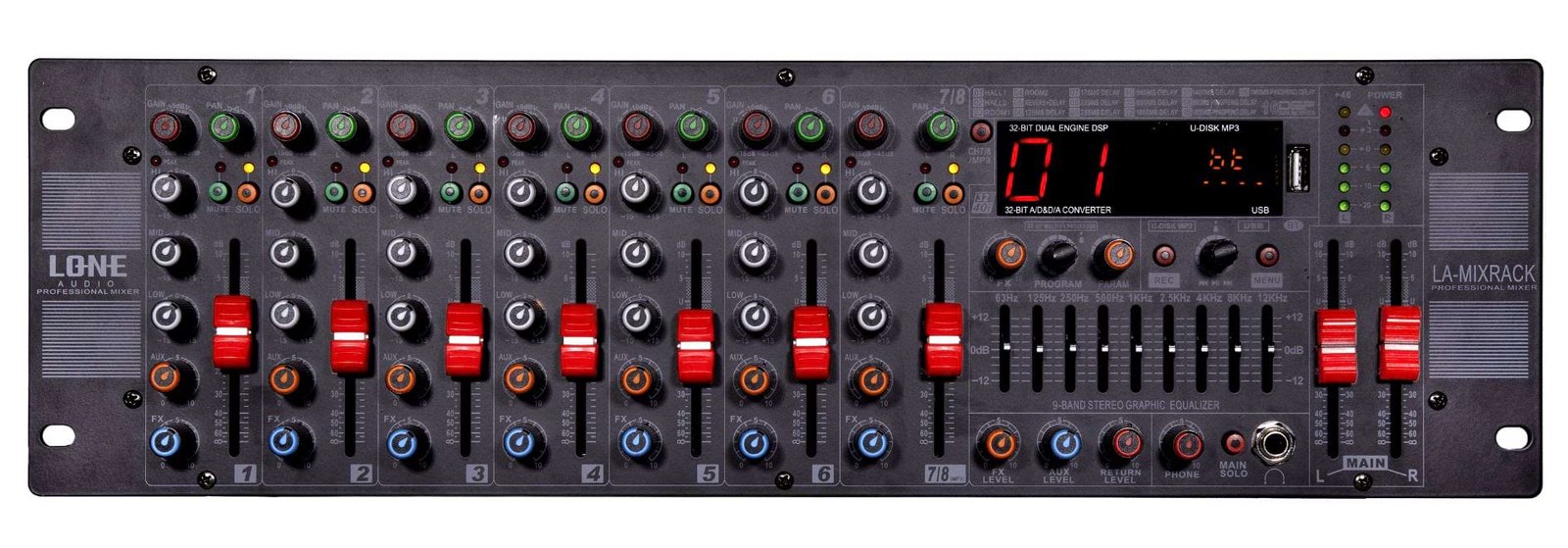 Lone Audio Multimedia Powered Mixer 8 channels Lone Audio Multimedia Powered Mixer 8 channels
