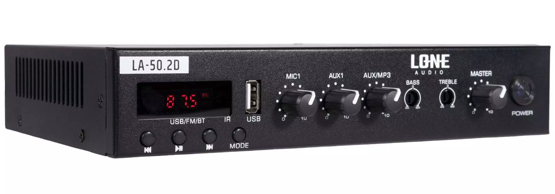 Lone Audio LA 50.2D 2 x 50W Class D Stereo Mixer Amplifier 4 Ohms Bluetooth Multimedia PA Amp with USB FM Lone Audio LA 50.2D 2 x 50W Class D Stereo Mixer Amplifier 4 Ohms Bluetooth Multimedia PA Amp with USB FM