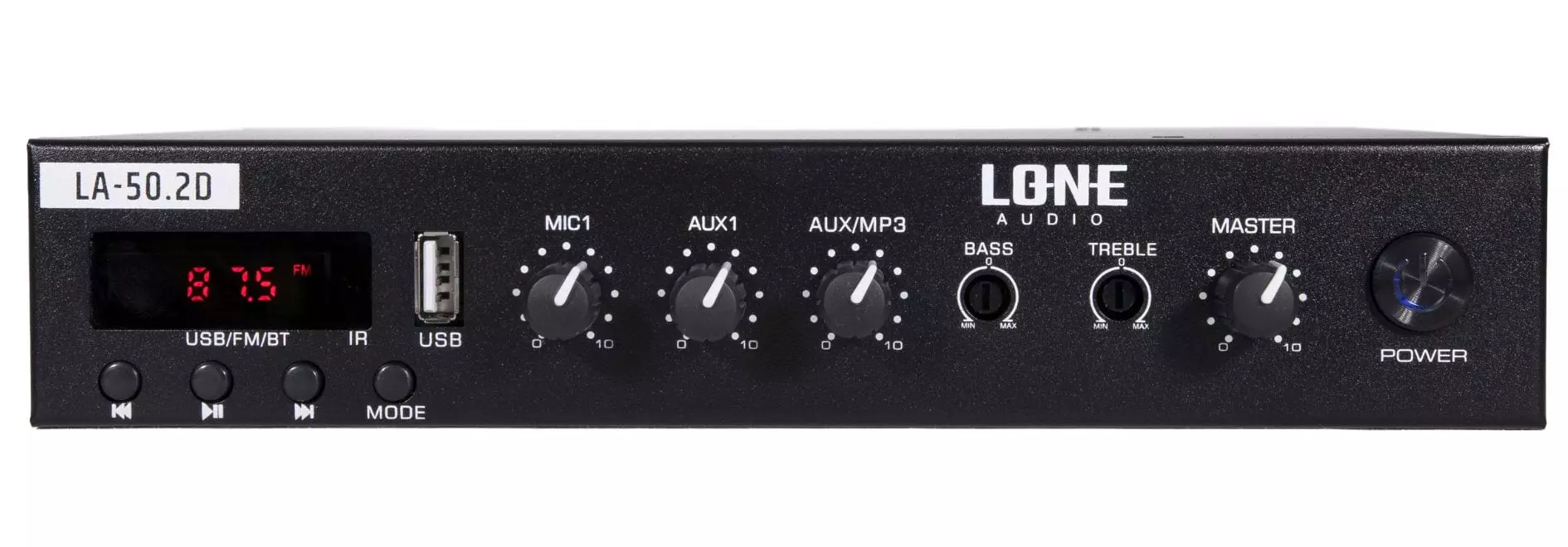 Lone Audio LA 50.2D 2 x 50W Class D Stereo Mixer Amplifier 4 Ohms Bluetooth Multimedia PA Amp with USB FM Lone Audio LA 50.2D 2 x 50W Class D Stereo Mixer Amplifier 4 Ohms Bluetooth Multimedia PA Amp with USB FM