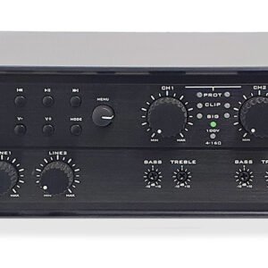 Rondson AM-4120D 4-Zone Matrix Amplifier — 4x120W Class D with Bluetooth, FM Tuner, MP3 Player, RS232 and Priority Override for Commercial PA Systems