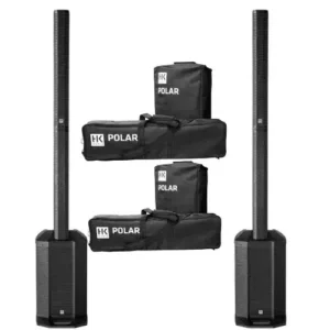 Volume Music Solutions 2x HK Audio Polar 10 Column PA System inc Carry Bags, Speaker Bundle