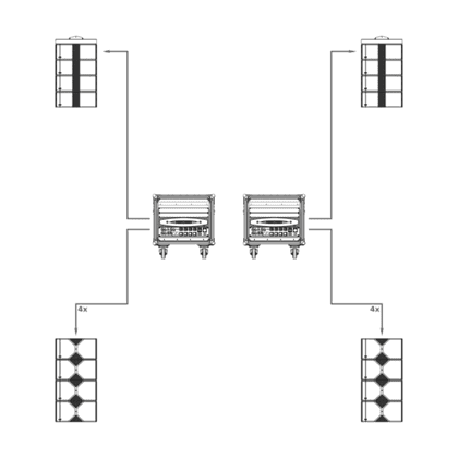 NEXT PROAUDIO LA122 4x2 Passive Line Array System