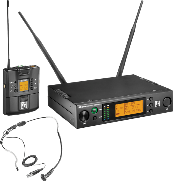 Electro-voice RE3-BPHW UHF Wireless Set Containing the HW3 Supercardioid Headworn Microphone - Image 3