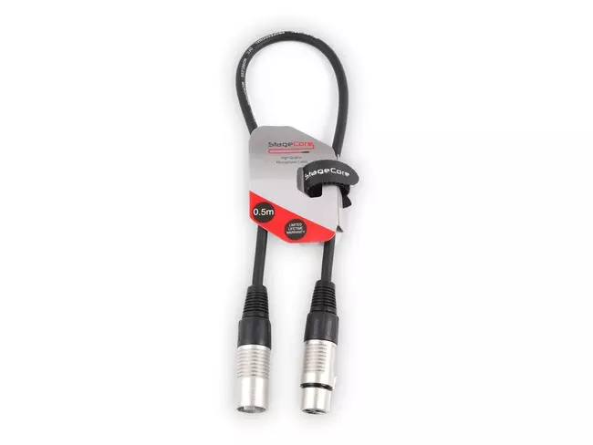 StageCore CORE 350 Female XLR Connector - Male XLR Connector, Professional Audio Cable - Includes Hook & Loop Tie