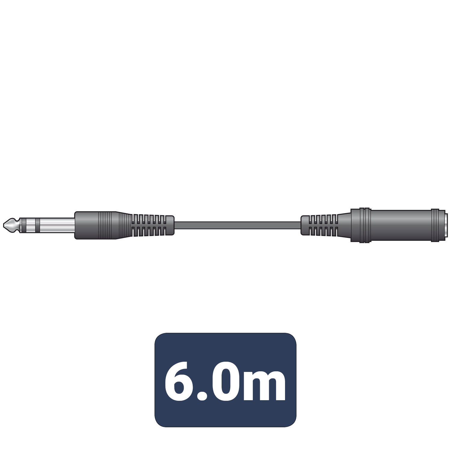 Volume Music Solutions 6.3mm Stereo Plug to 6.3mm Stereo Socket Leads