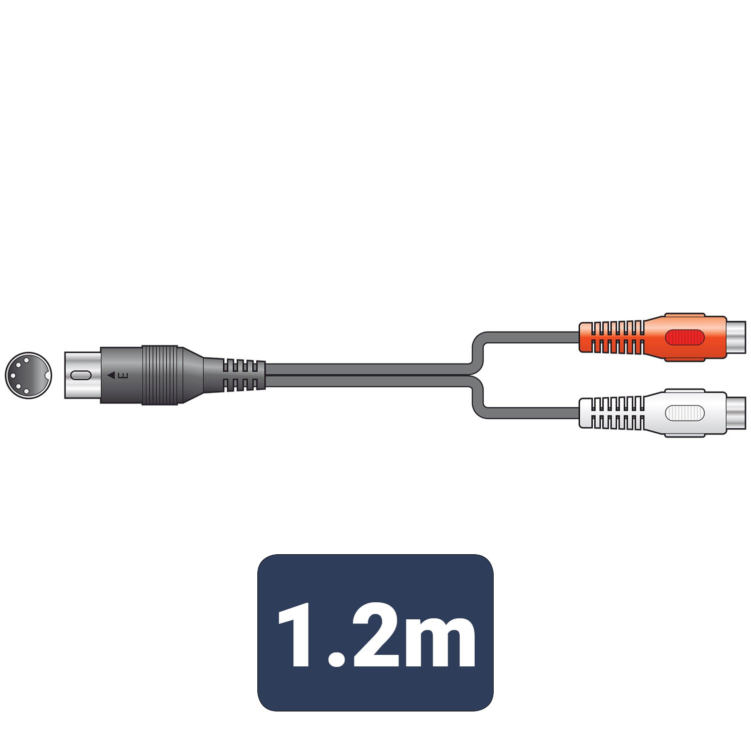Volume Music Solutions 5-pin DIN Plug to 2 x RCA Sockets Lead