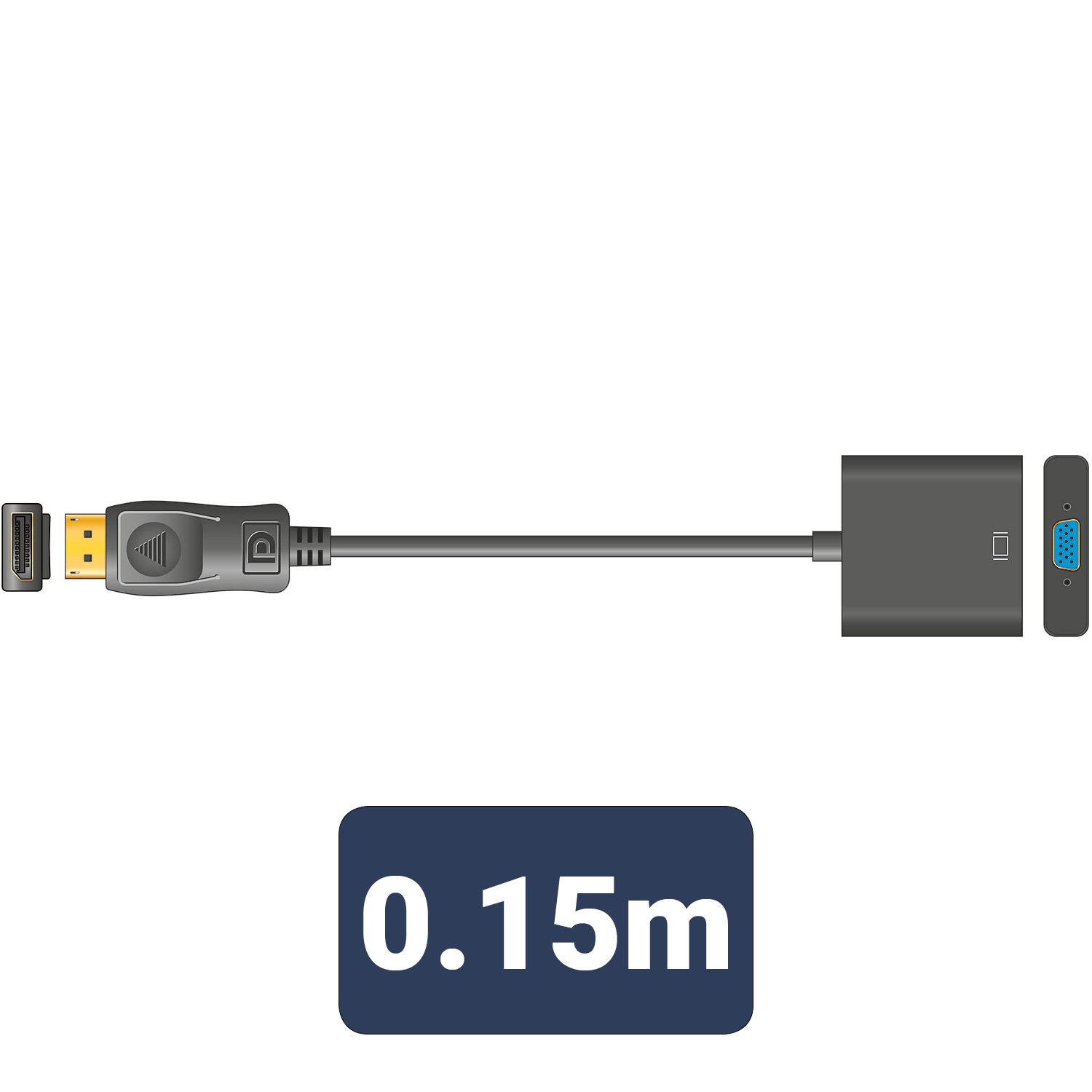 Adaptor Lead Display Port Plug VGA Socket