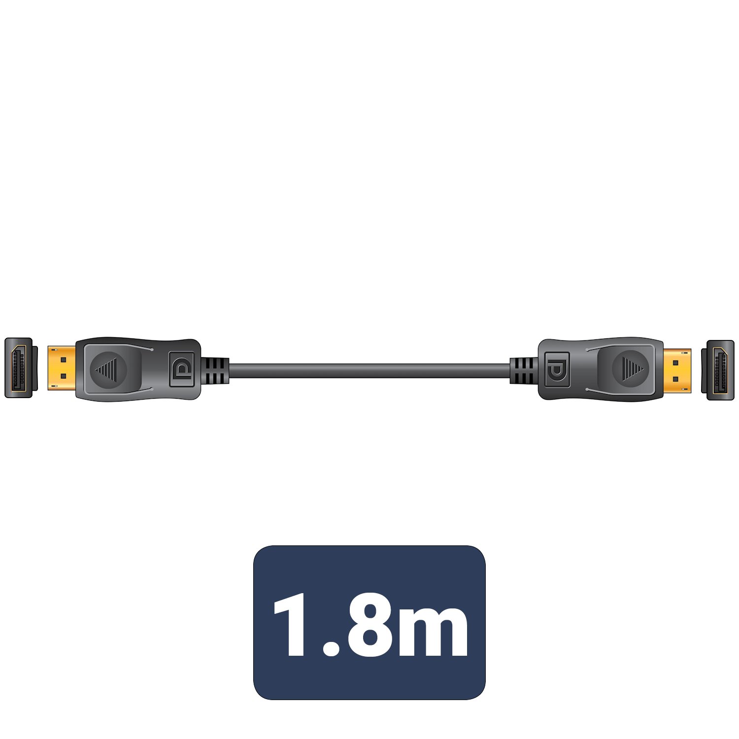 4K Displayport Plug to Plug Lead 1.8m