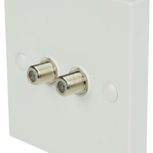 Double Low Loss F Type Screw Wallplate