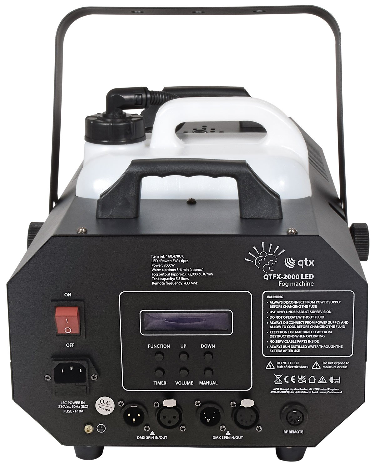 qtx qtfx-2000 led: high power smart led fog machine 2000w qtfx-2000 led QTX QTFX-2000 LED: High Power Smart LED Fog Machine 2000W QTFX-2000 LED - Image 2