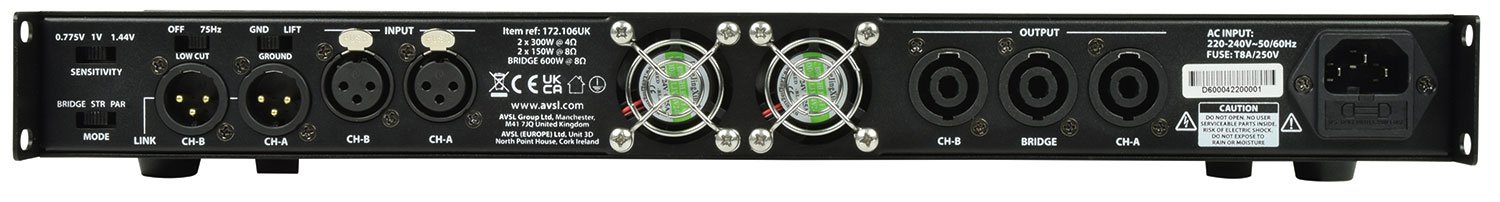 Citronic D-Series Class-D Power Amplifiers D600