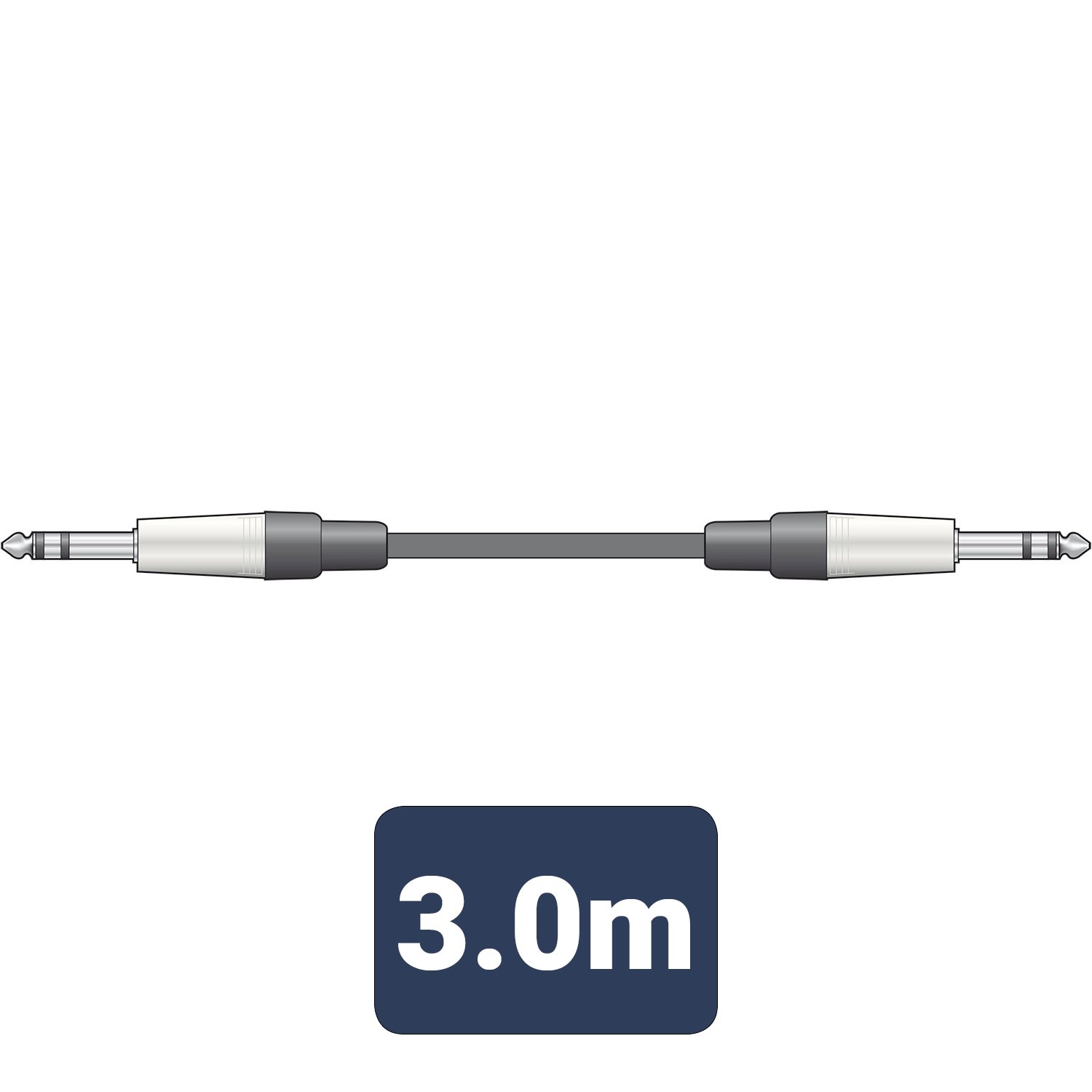 Citronic Classic Audio Leads 6.3mm TRS Jack Plug - 6.3mm TRS Jack Plug S6J300