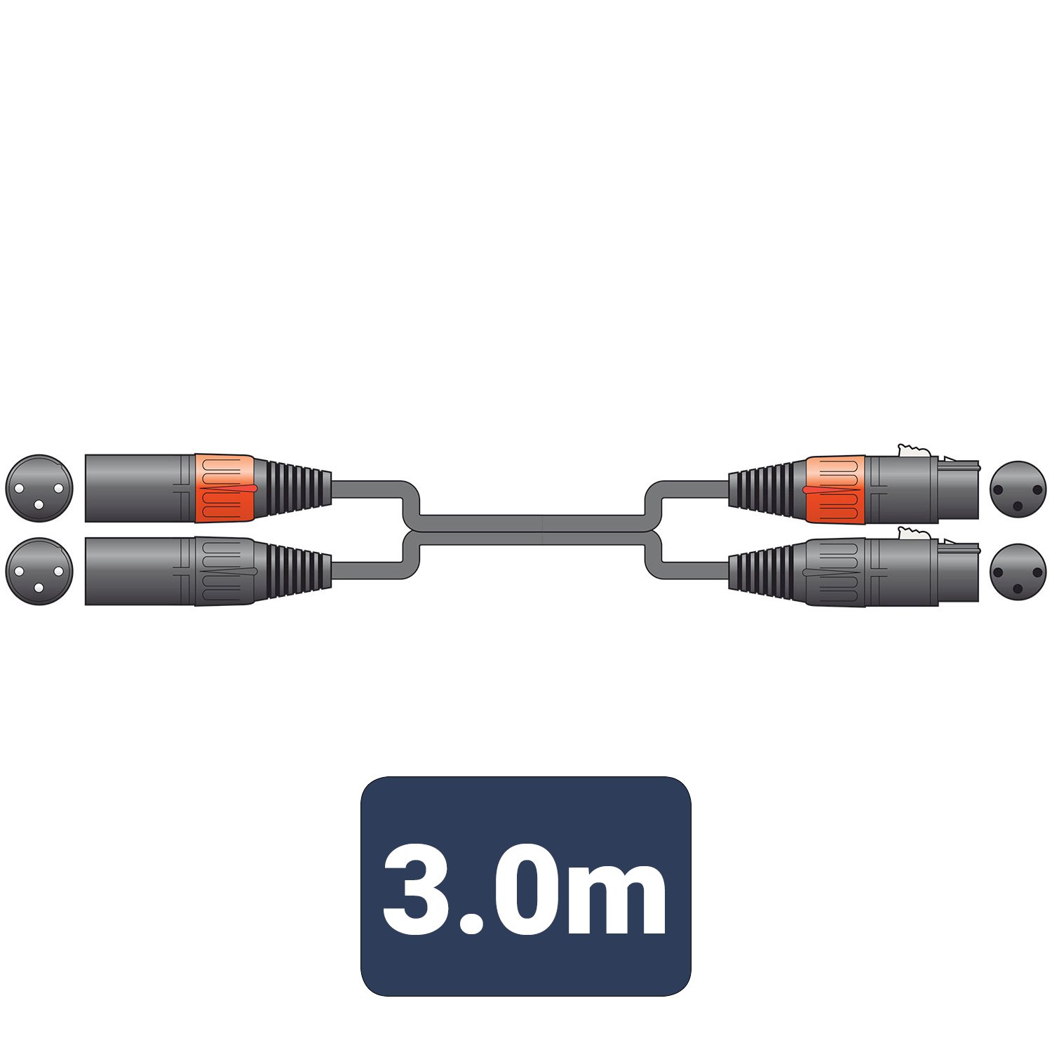 Citronic Classic Audio Leads 2 x XLR Female - 2 x XLR Male 2XF-2XM300