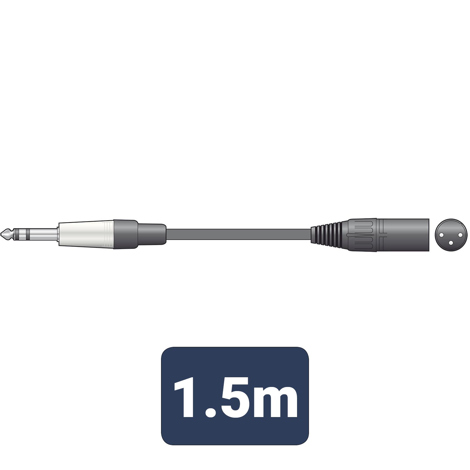 Volume Music Solutions Citronic Classic Audio Leads 6.3mm TRS Jack Plug - XLR Male S6J-XM150