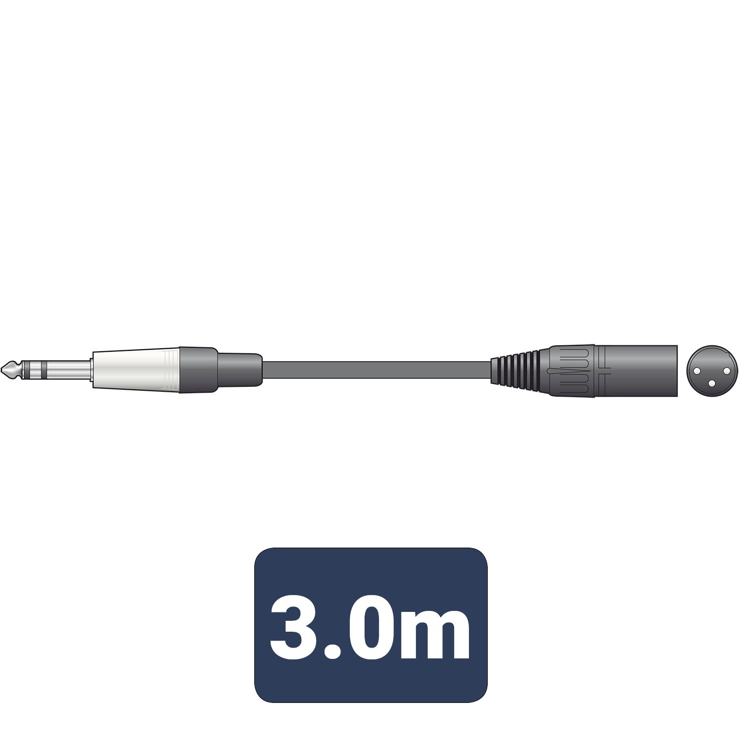 Volume Music Solutions Citronic Classic Audio Leads 6.3mm TRS Jack Plug - XLR Male S6J-XM300
