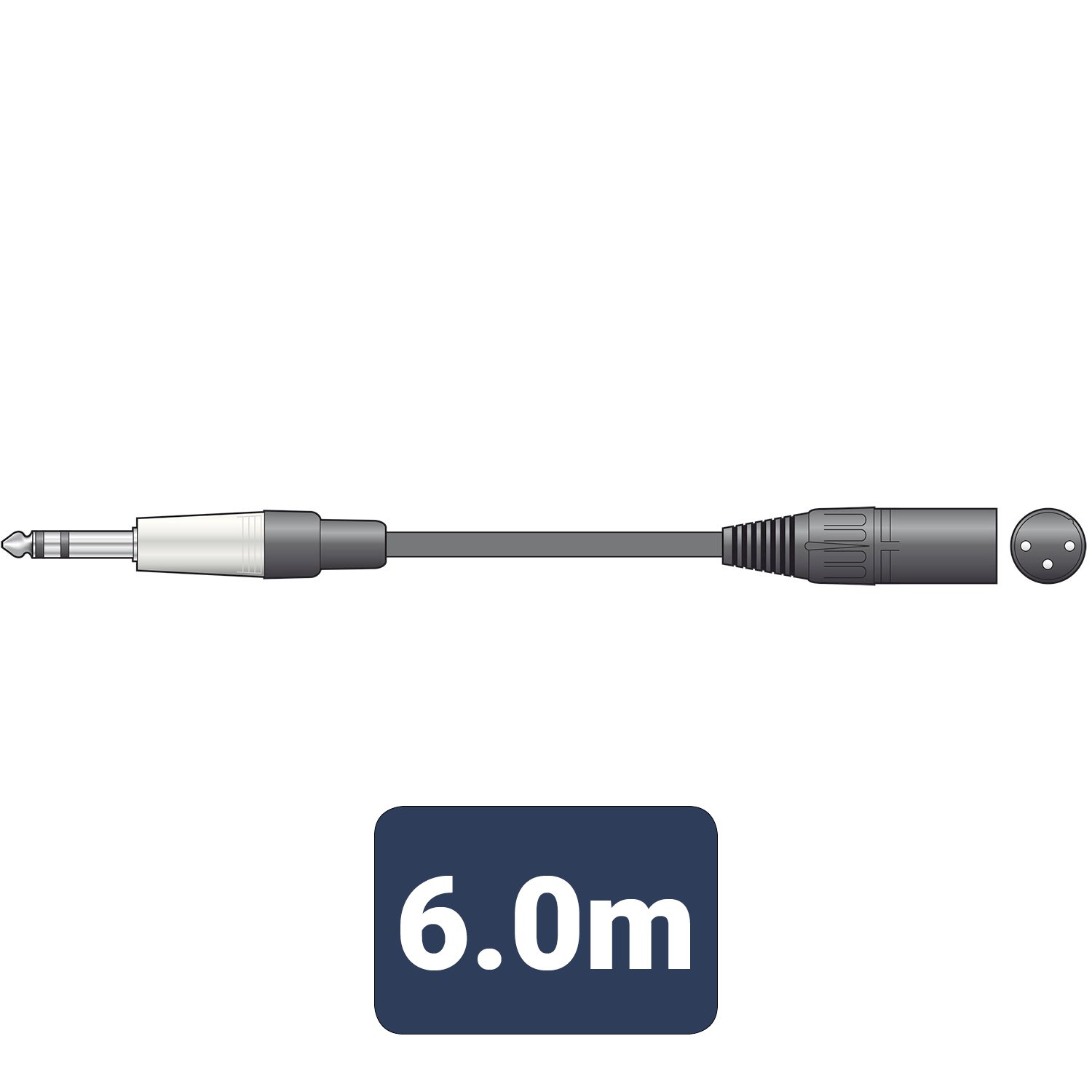 Volume Music Solutions Citronic Classic Audio Leads 6.3mm TRS Jack Plug - XLR Male S6J-XM600