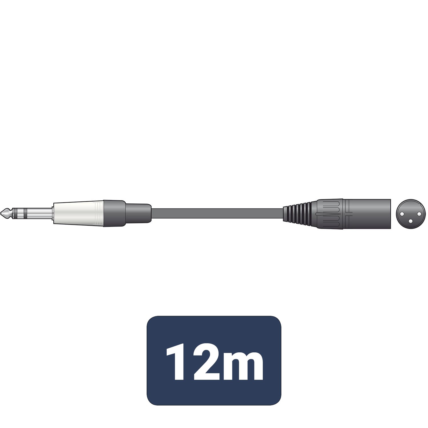 Volume Music Solutions Citronic Classic Audio Leads 6.3mm TRS Jack Plug - XLR Male S6J-XM1200