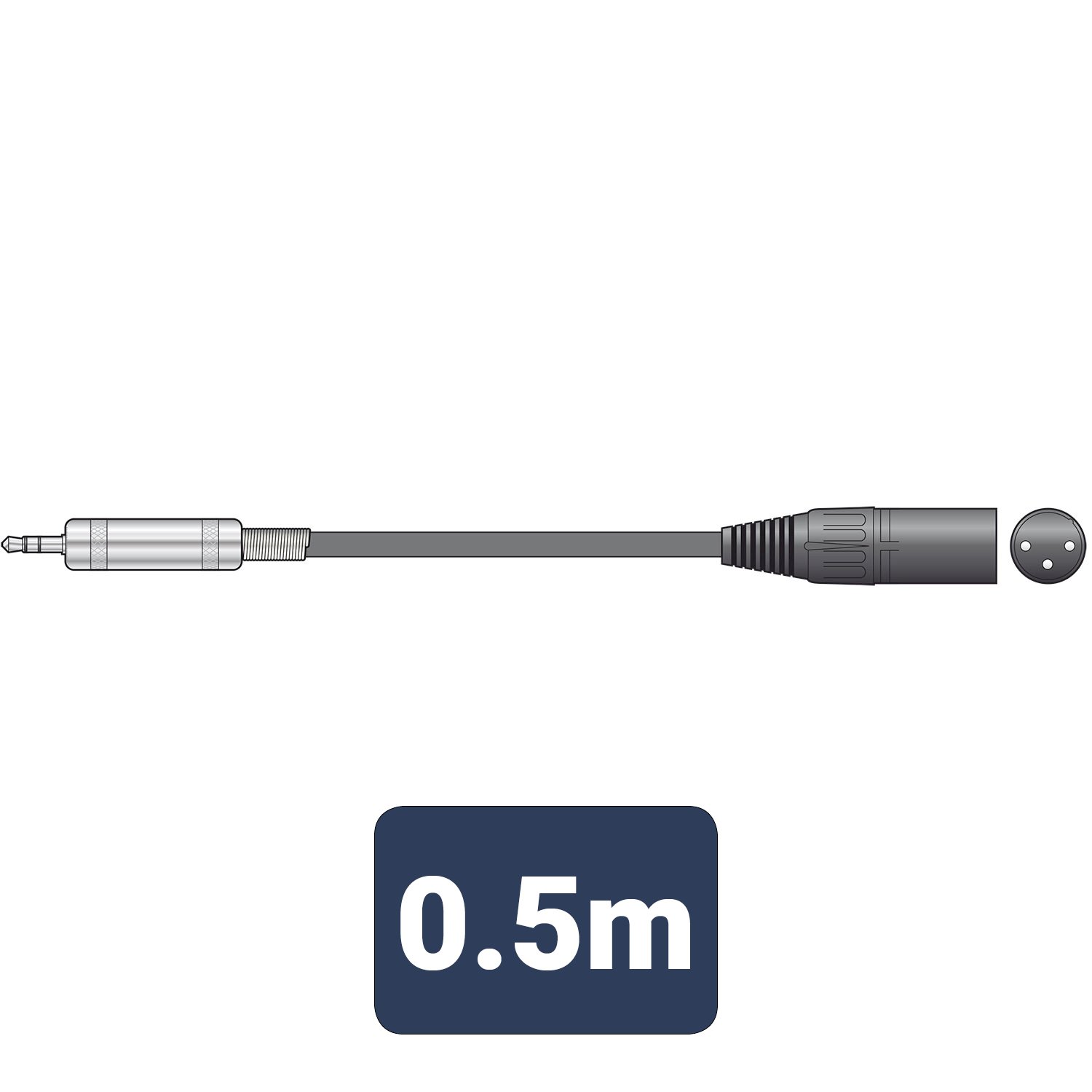 Citronic Classic Audio Leads 3.5mm TRS Jack Plug - XLR Male S3J-XM050