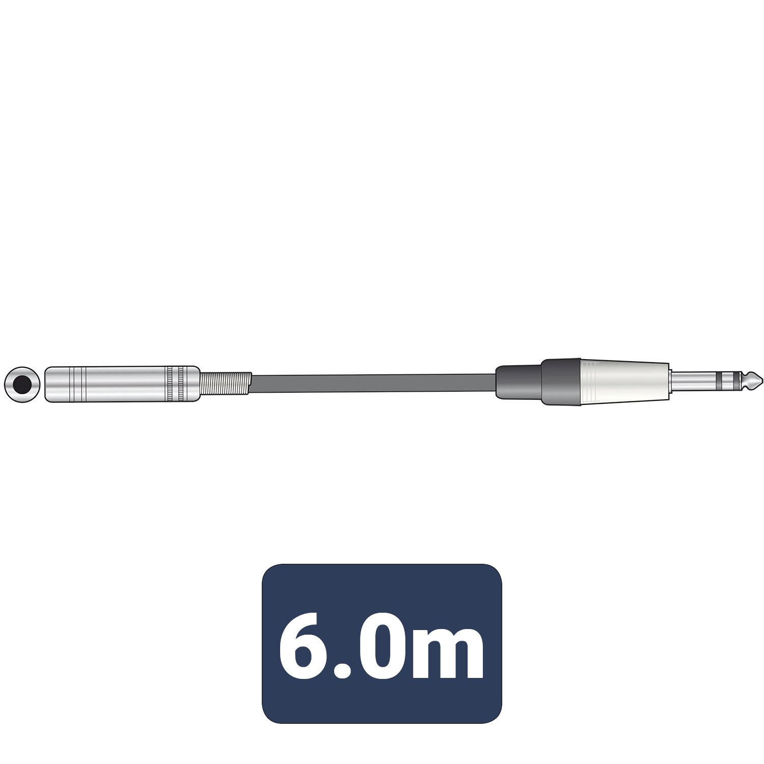 Volume Music Solutions Citronic Classic Audio Leads 6.3mm TRS Jack Plug - 6.3mm TRS Jack Socket S6J-EXT600
