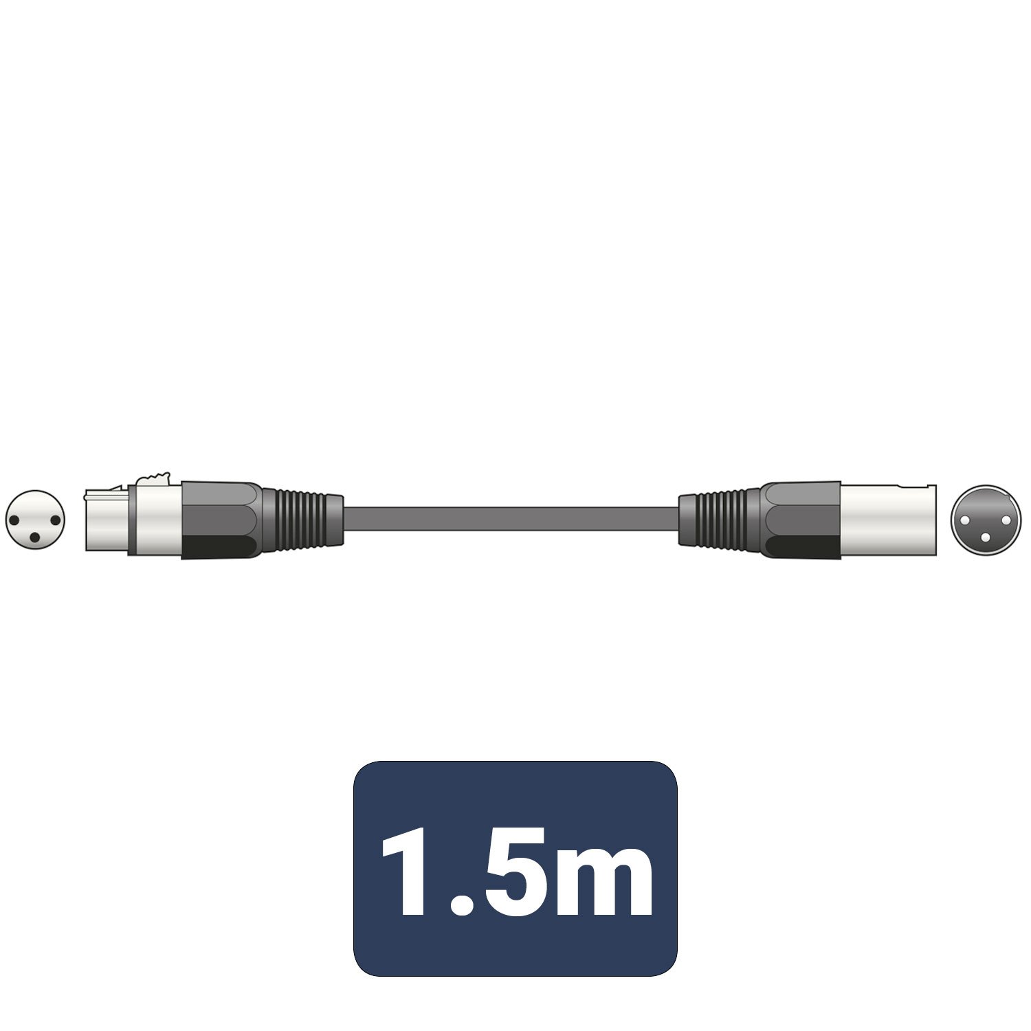 QTX Essential Microphone Leads XLR Female - XLR Male
