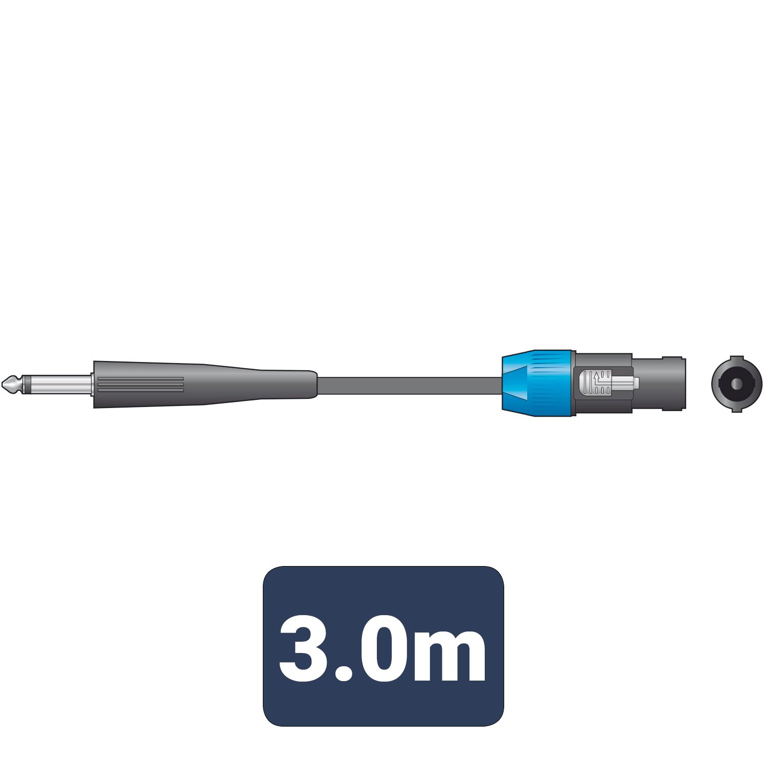 Volume Music Solutions QTX Essential Speaker Leads 6.3mm Mono Jack Plug - Speaker Plug