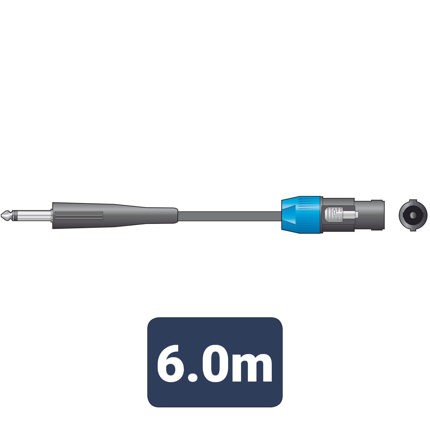 Volume Music Solutions QTX Essential Speaker Leads 6.3mm Mono Jack Plug - Speaker Plug