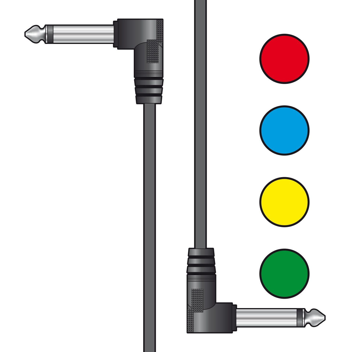 Volume Music Solutions Citronic Classic Audio Patch Lead Sets 6.3mm Mono Jack Plug - 6.3mm Mono Jack Plug 6pcs PATCH015CL