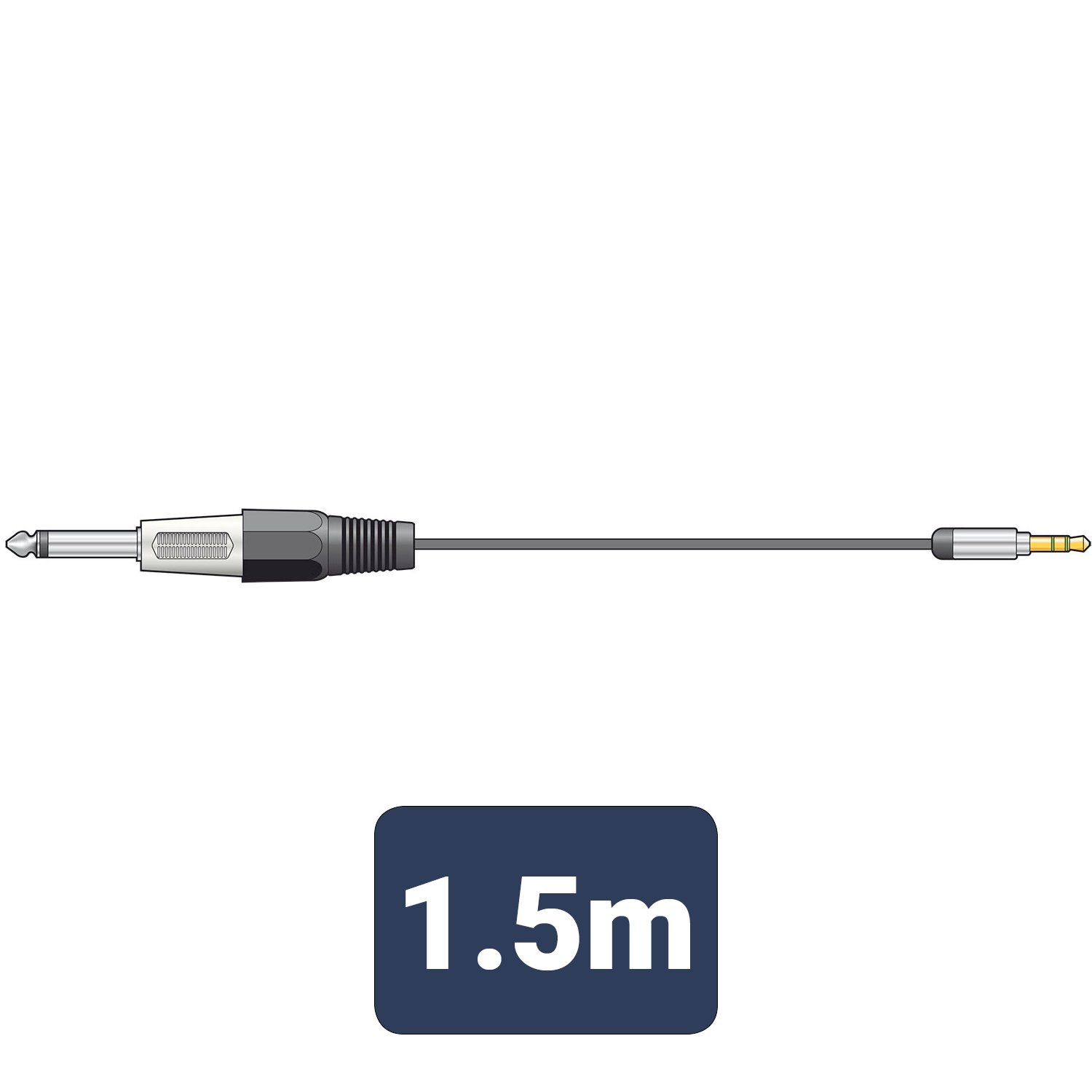 Volume Music Solutions Citronic Classic Audio Lead 3.5mm Stereo Jack Plug - 6.3mm Mono Jack Plug MP3-JK