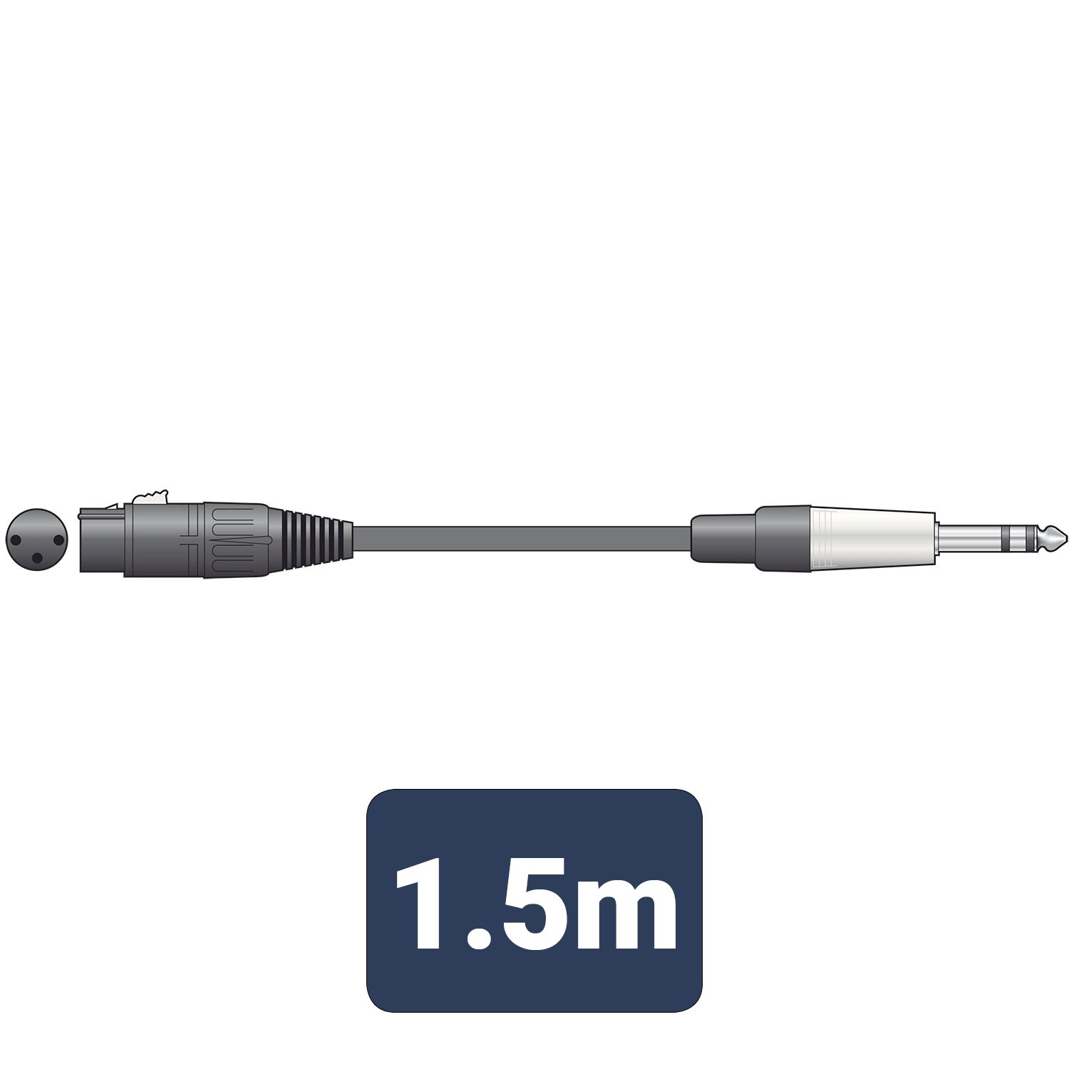 Volume Music Solutions Citronic Classic Audio Leads XLR Female - 6.3mm TRS Jack Plug XF-S6J150