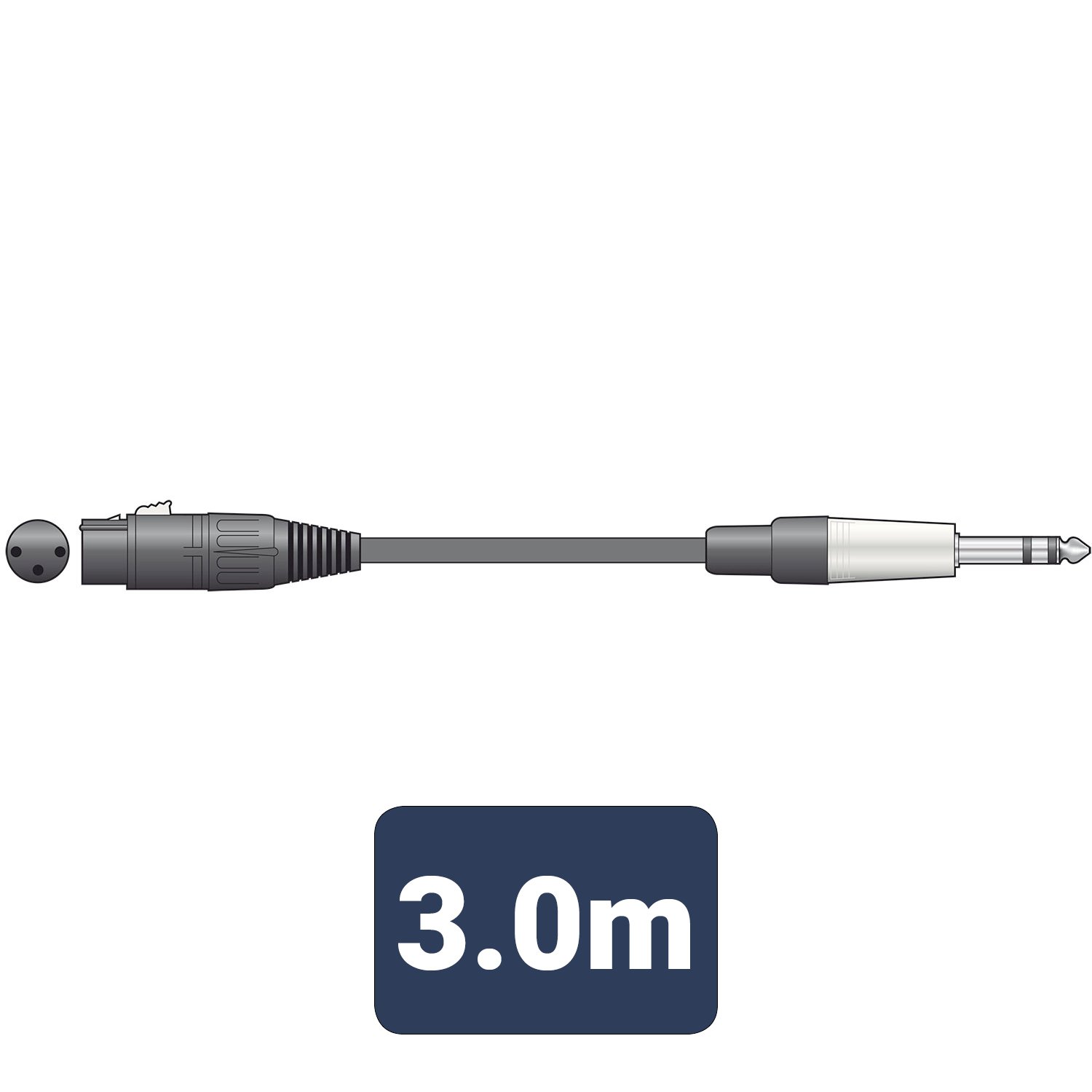 Volume Music Solutions Citronic Classic Audio Leads XLR Female - 6.3mm TRS Jack Plug XF-S6J300