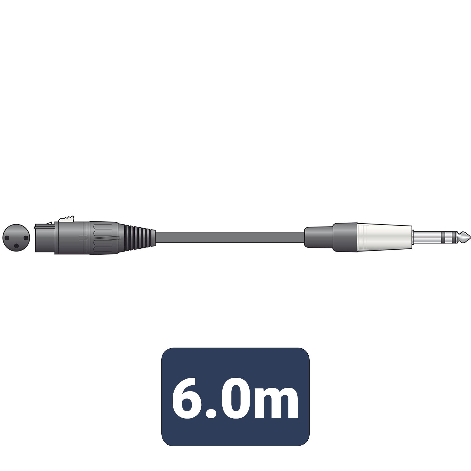 Volume Music Solutions Citronic Classic Audio Leads XLR Female - 6.3mm TRS Jack Plug XF-S6J600